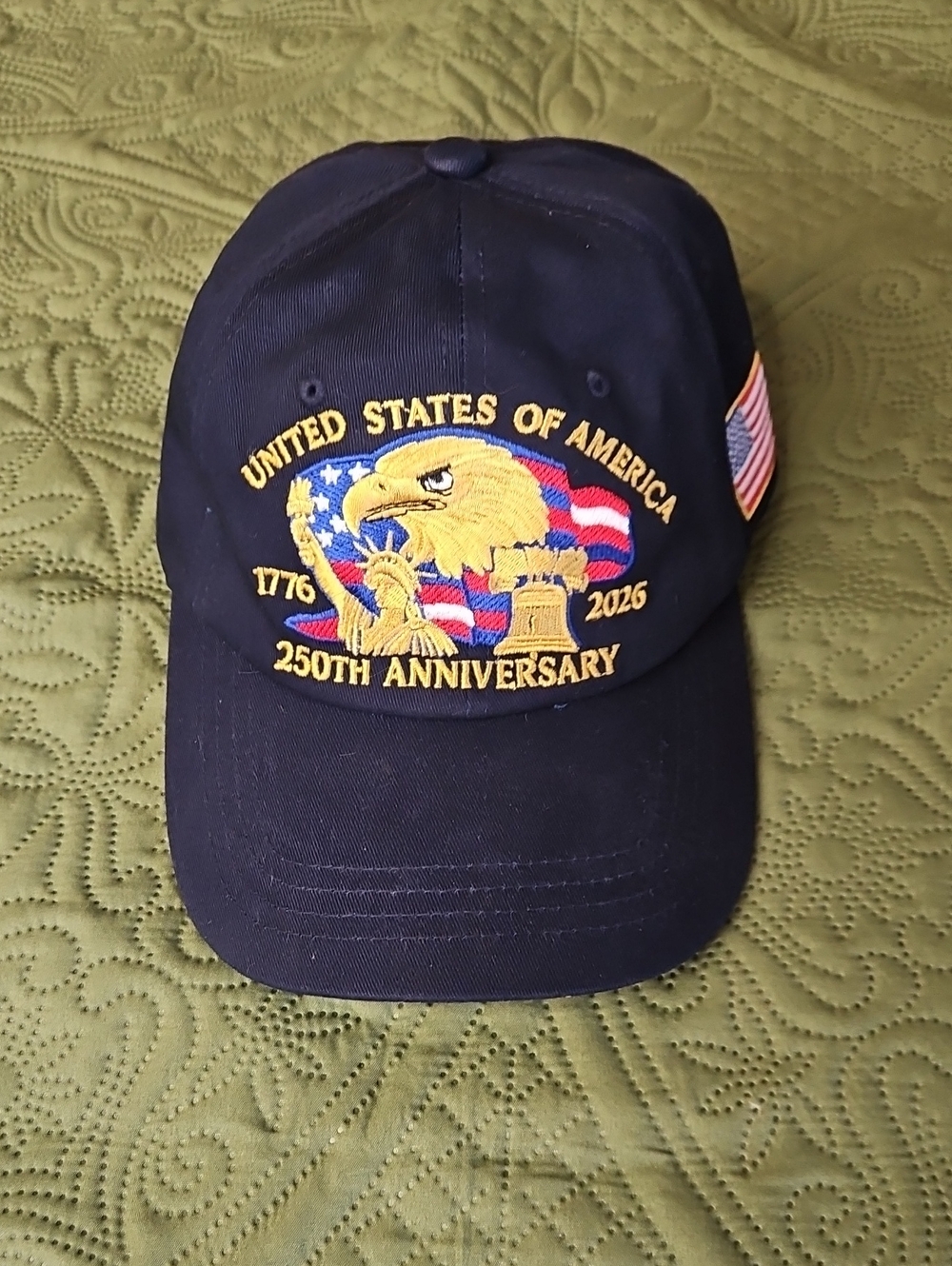 United States of America 250th Anniversary Embroidered Navy Cap